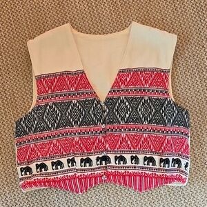 Tribal Pattern Woven Vest